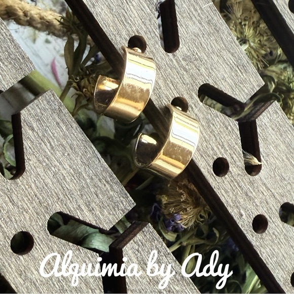 Alquimia Gold Classic Hoop Earrings - Picture 1 of 1